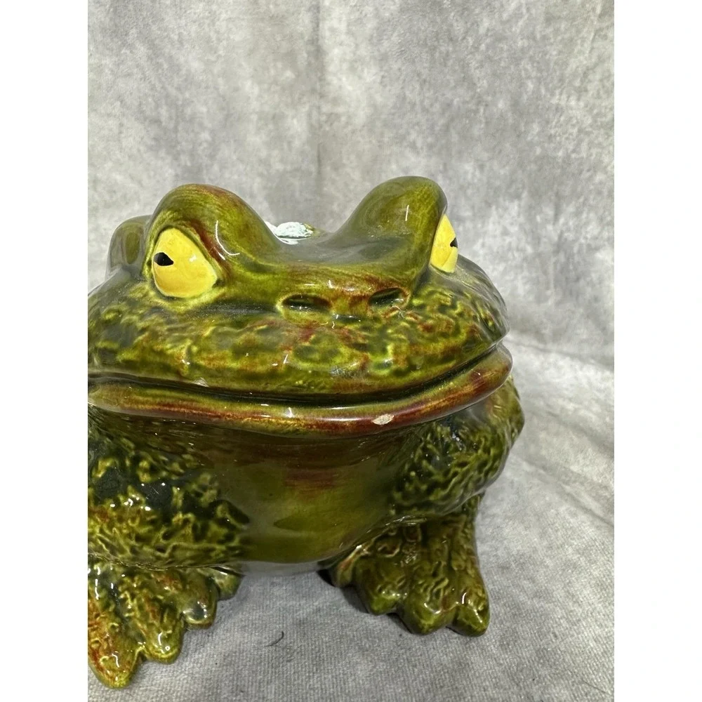 Vintage Arnel 1977 Ceramic Toad Frog Garden Statue Retro‎ Decor 11.5